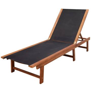 Sun Loungers Set - 2 pcs Acacia Wood & Textilene | HIPO Market