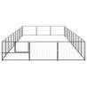 Premium Black Steel Dog Kennel - 30 m² Outdoor Enclosure