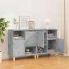 Trendy 2 Pcs Concrete Grey Sideboards - Durable & Stylish