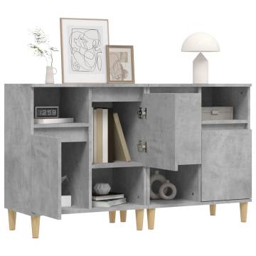 Trendy 2 Pcs Concrete Grey Sideboards - Durable & Stylish