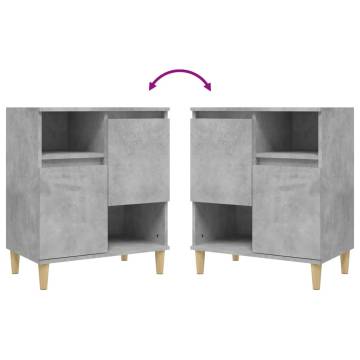 Trendy 2 Pcs Concrete Grey Sideboards - Durable & Stylish