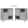 Trendy 2 Pcs Concrete Grey Sideboards - Durable & Stylish