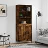 Highboard Smoked Oak 69.5x34x180 cm Engineered Wood Colour smoked oak Quantity in Package 1 Model 2 wood doors 