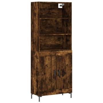 Stylish Highboard in Smoked Oak - 69.5x34x180 cm