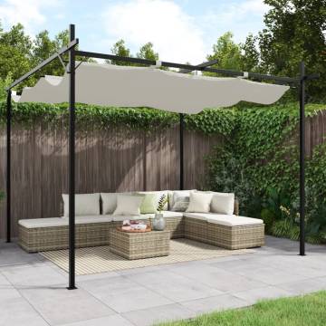 Cream Pergola with Retractable Roof - 295x292 cm | HipoMarket