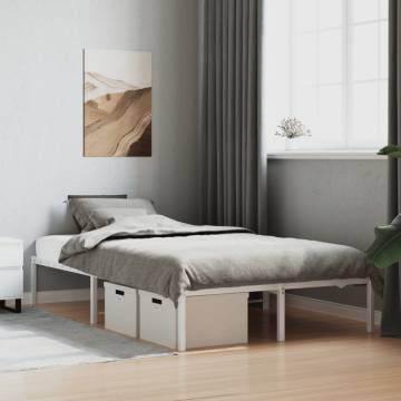 Stylish White Metal Bed Frame 120x190 cm Small Double