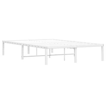 Stylish White Metal Bed Frame 120x190 cm Small Double