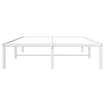 Stylish White Metal Bed Frame 120x190 cm Small Double