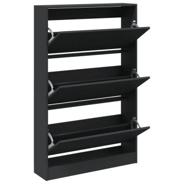 Shoe Cabinet Black 80x21x125.5 cm - Stylish Storage Solution