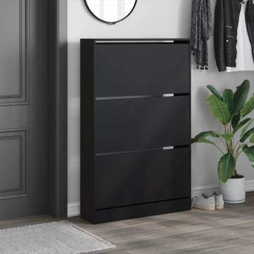 Shoe Cabinet Black 80x21x125.5 cm - Stylish Storage Solution