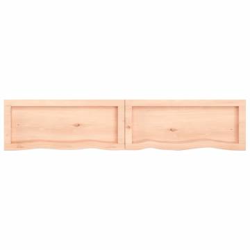 Wall Shelf 140x30 cm - Untreated Solid Oak Wood | HipoMarket