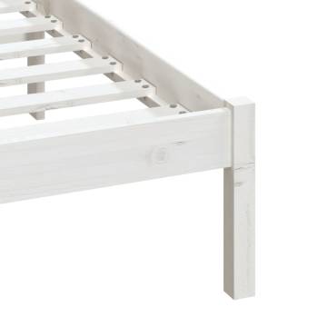 White Solid Wood Bed Frame 135x190 cm | Hipomarket