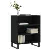 Stylish Black Sideboard - 57x35x70 cm Engineered Wood