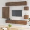 8 Piece TV Cabinet Set Brown Oak Engineered Wood Colour brown oak Quantity in Package 8 Height 110 cm 