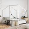 Kids Bed Frame - White 70x140 cm Solid Pine Wood | HipoMarket