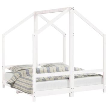 Kids Bed Frame - White 70x140 cm Solid Pine Wood | HipoMarket