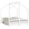 Kids Bed Frame - White 70x140 cm Solid Pine Wood | HipoMarket