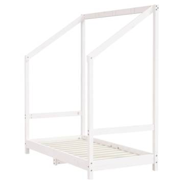 Kids Bed Frame - White 70x140 cm Solid Pine Wood | HipoMarket