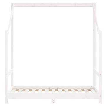 Kids Bed Frame - White 70x140 cm Solid Pine Wood | HipoMarket