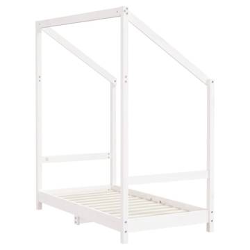 Kids Bed Frame - White 70x140 cm Solid Pine Wood | HipoMarket