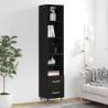 Highboard Black 34.5x34x180 cm Engineered Wood Colour black Quantity in Package 1 Model 2 drawers 2 shelves 