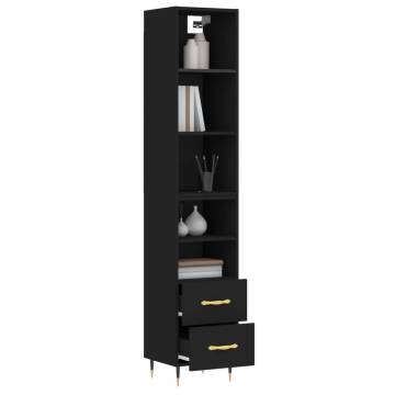 Elegant Highboard Black 34.5x34x180 cm | Hipomarket UK