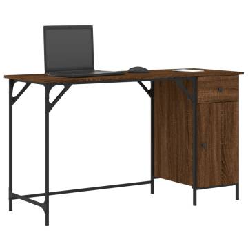 Stylish Brown Oak Computer Desk - 131x48x75 cm