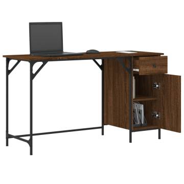 Stylish Brown Oak Computer Desk - 131x48x75 cm