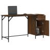 Stylish Brown Oak Computer Desk - 131x48x75 cm