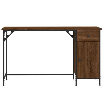 Stylish Brown Oak Computer Desk - 131x48x75 cm