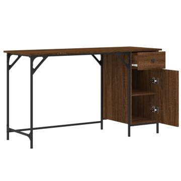 Stylish Brown Oak Computer Desk - 131x48x75 cm