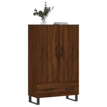 Stylish Highboard Brown Oak | 69.5x31x115 cm Engineered Wood