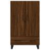 Stylish Highboard Brown Oak | 69.5x31x115 cm Engineered Wood