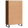 Stylish Highboard Brown Oak | 69.5x31x115 cm Engineered Wood