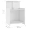 High Gloss White Bed Cabinet - Stylish & Durable - 40x35x60 cm