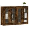 Elegant Smoked Oak Wall Mounted Cabinets - 2 pcs Set