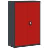 Stylish Anthracite & Red File Cabinet - 90x40x140 cm Steel