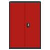 Stylish Anthracite & Red File Cabinet - 90x40x140 cm Steel