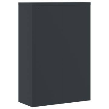 Stylish Anthracite & Red File Cabinet - 90x40x140 cm Steel