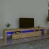 TV Cabinet with LED Lights Sonoma Oak 215x36.5x40 cm Colour sonoma oak Quantity in Package 1 Width 215 cm 