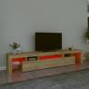 Stylish TV Cabinet with LED Lights - Sonoma Oak - 215x36.5x40 cm