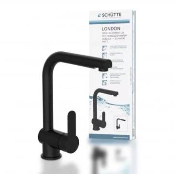 SCHÜTTE LONDON Matte Black Kitchen Mixer Tap with Pull-out Spout