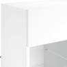 Modern TV Wall Cabinet with LED Lights - White Finish