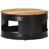 Coffee Table Black 68x68x36 cm Solid Rough Mango Wood Colour black Size 68 x 36 cm Quantity in Package 1 