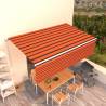 Manual Retractable Awning with Blind 5x3m Orange&Brown Colour multicolour Size 5 x 3 m Quantity in Package 1 