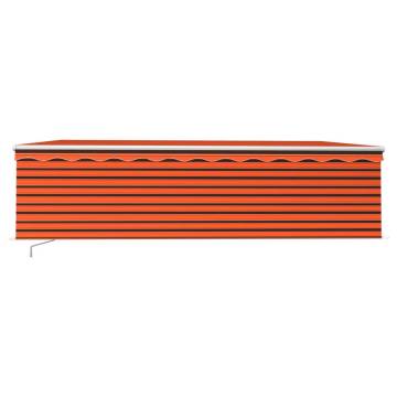 Manual Retractable Awning 5x3m - Orange & Brown | Hipo Market