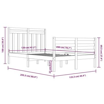 Solid Wood Bed Frame 120x200 cm - Classic Design | HipoMarket