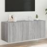 TV Wall Cabinet with LED Lights Grey Sonoma 100x35x41 cm Colour grey sonoma Size 100 x 35 x 41 cm Quantity in Package 1 