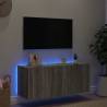 TV Wall Cabinet with LED Lights - Grey Sonoma Design