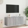 TV Wall Cabinet with LED Lights - Grey Sonoma Design